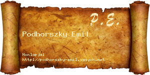 Podhorszky Emil névjegykártya